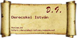 Derecskei István névjegykártya